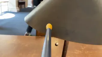 The sensor probe touching lamp (brass)