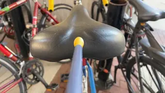 The sensor probe touching bicycle (thermoplastic)